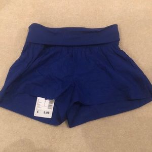 NWT Royal Blue Linen Shorts with Adjustable Waist